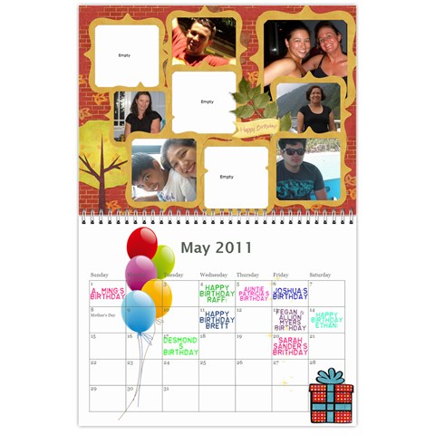 My 18m Calendar By Jem May 2011