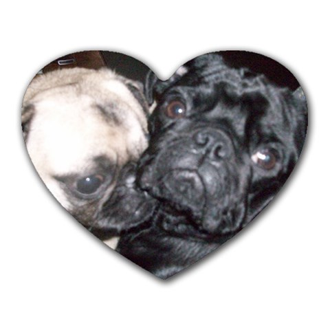 Pug Heart Mousepad By Christy Front