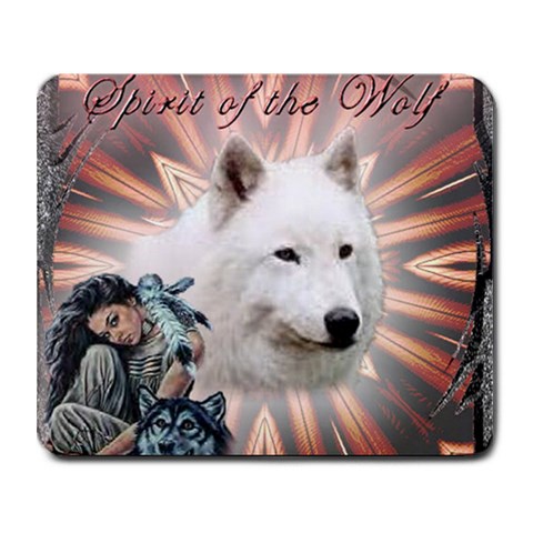 Spirit Of The Wolf Mousepad By Mary Tiller Campbell 9.25 x7.75  Mousepad - 1