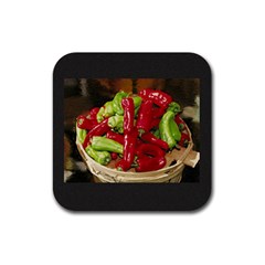 chili peppers coasters - Rubber Coaster (Square)