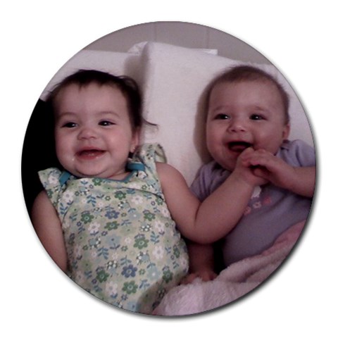 Bay And Iz  By Kelly Mullis 8 x8  Round Mousepad - 1