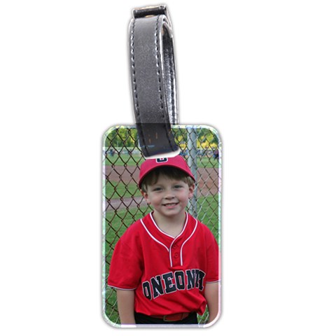Ethan s Baseball Theme Luggage Tag By Wendy Green Back