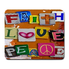 FAITH LOVE PEACE mousepad - Large Mousepad