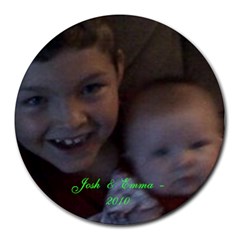 josh and emma - Collage Round Mousepad