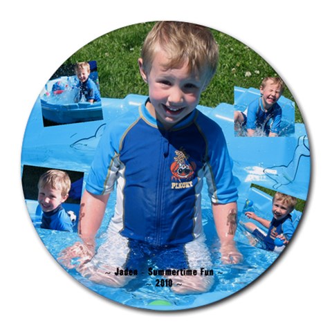 Jadens Mousepad By Kelly Carvell 8 x8  Round Mousepad - 1
