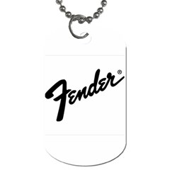 Fender Black on White - Dog Tag (One Side)