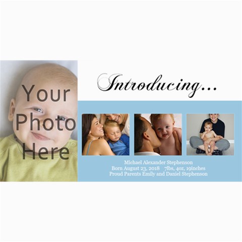 Baby Birth Announcement Photo Cards By Angela 8 x4  Photo Card - 2