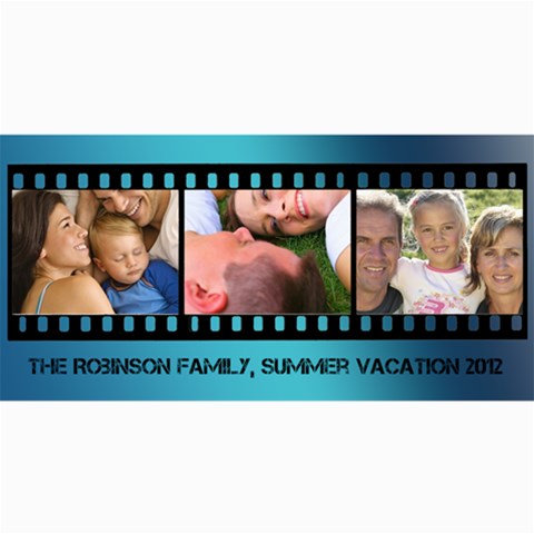 Blue Filmstrip 3 Photos Cards By Angela 8 x4  Photo Card - 2