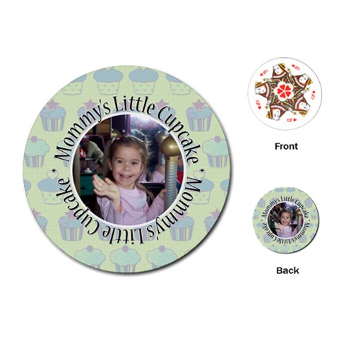 Round Cupcake Quote Playing Cards By Klh Front