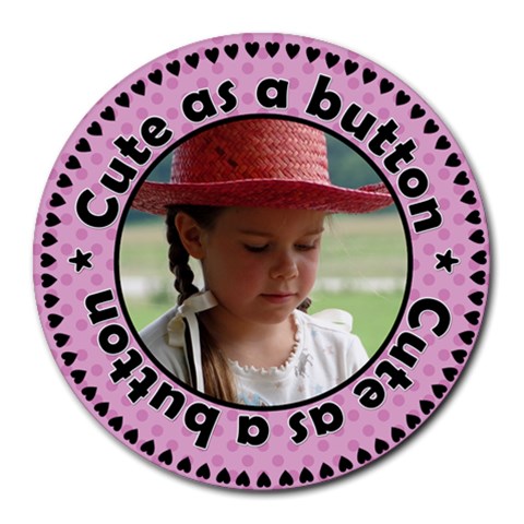 Cute As A Button Girl Mousepad By Klh Front