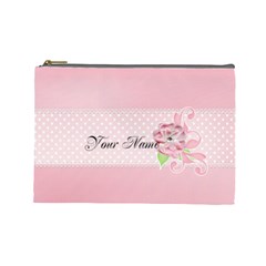 Pink Flower case- Large- template - Cosmetic Bag (Large)