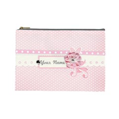 Pink Flower 2 case- Large- template (7 styles) - Cosmetic Bag (Large)
