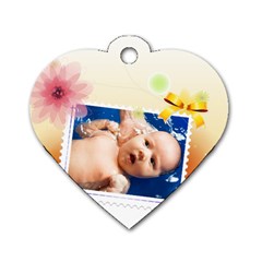 flower tag - Dog Tag Heart (Two Sides)