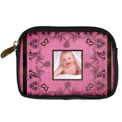 Pink Art Nuveau camera case - Digital Camera Leather Case