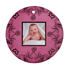 Pink Art Nuveau Ornament - Round Ornament (Two Sides)
