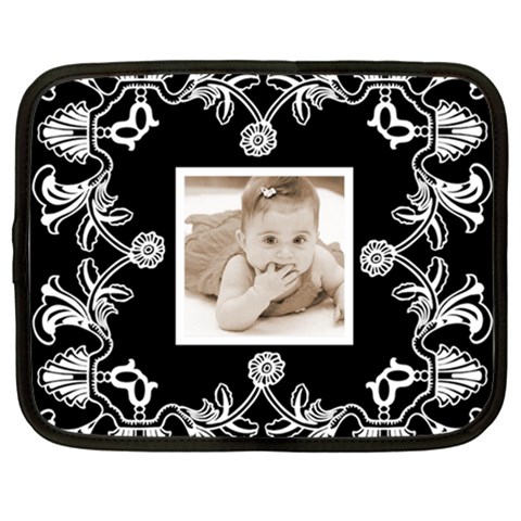 Art Nouveau Black & White 15 Inch Netbook Case By Catvinnat Front