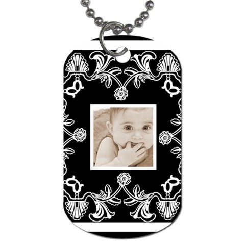 Art Nouveau Black & White Dog Tag By Catvinnat Front