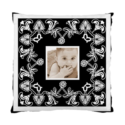Art Nouveau Black & White Cushion By Catvinnat Front