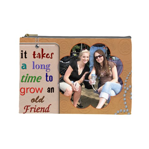 Old Friend Large Cosmetic Bag By Lil Front