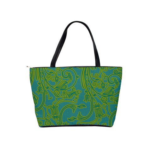 Turquoise & Green Classic Shoulder Bag By Klh Back