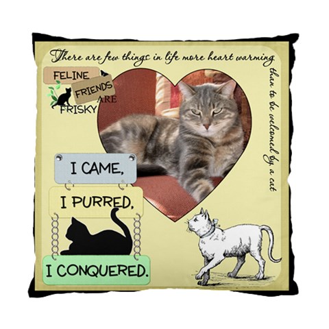 Feline Friends Pillow By Lil Front