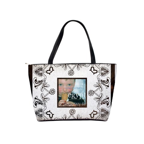 Art Nouveau Brown & White Shoulder Bag By Catvinnat Back