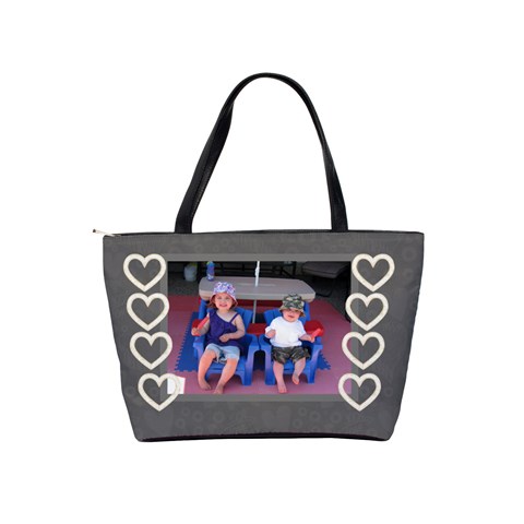 100% Love Monochrome Classic Shoulder Bag By Deanna Maisonneuve Back