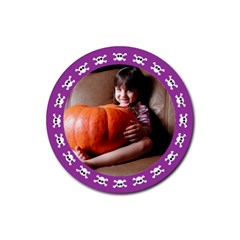 Halloween violet - Rubber square coaster - Rubber Coaster (Round)