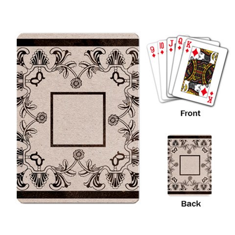 Art Nouveau Beige Playing Cards By Catvinnat Back