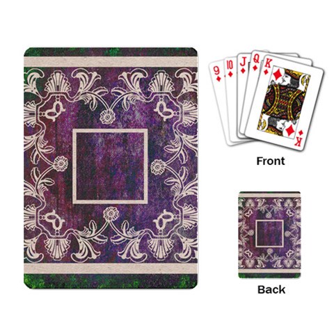 Art Nouveau Purple Lace Playing Cards By Catvinnat Back