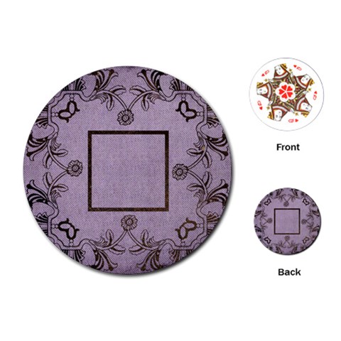 Art Nouveau Purple Round Playing Cards By Catvinnat Front
