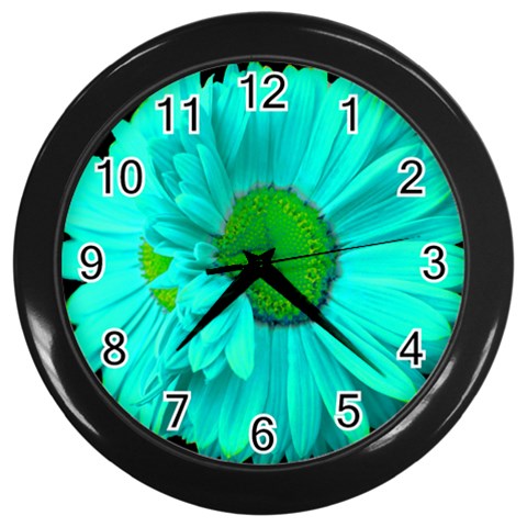 Teal Painted Daisy Wall Clock By Mary Front