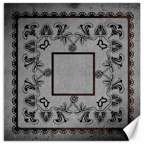 Art Nouveau Classic Black Grey & Brown  12 X 12 Canvas By Catvinnat 11.4 x11.56  Canvas - 1