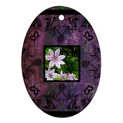 Art Nouveau Deep Purple Oval Ornament By Catvinnat Front