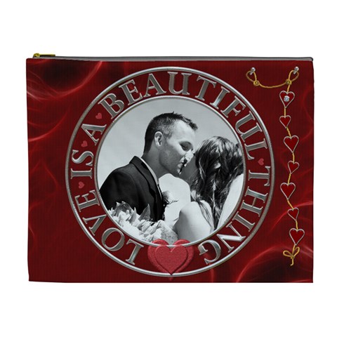 Love Is A Beautiful Thing Xl Cosmetic Bag By Lil Front