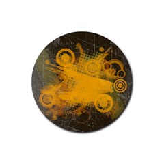 orange pattern - Rubber Coaster (Round)