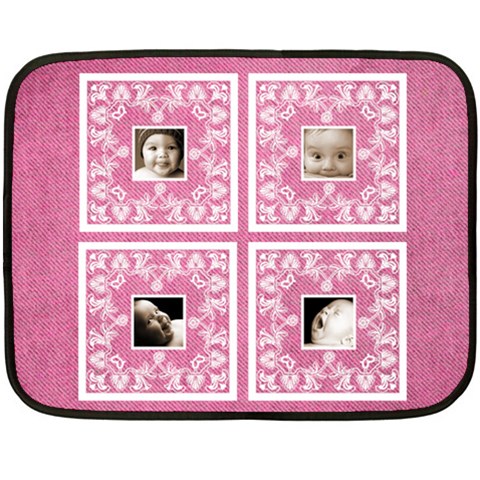 Pink Baby Lace Mini Fleece By Catvinnat 35 x27  Blanket