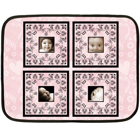 Black Lacepale Pink Babylove Lace Mini Fleece By Catvinnat 35 x27  Blanket