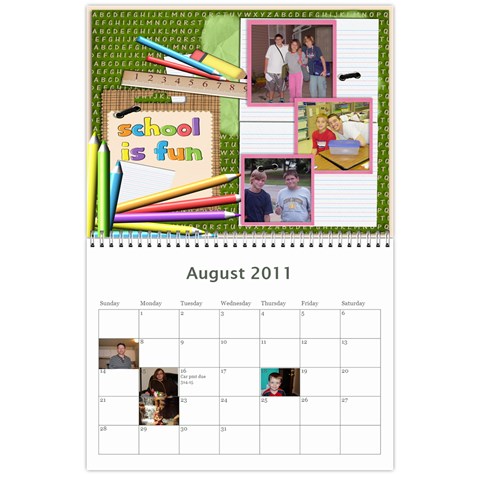 18 Mo Calendar Aug 2011