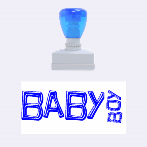 Baby Boy Blue Rubber Stamp By Catvinnat 1.34 x0.71  Stamp