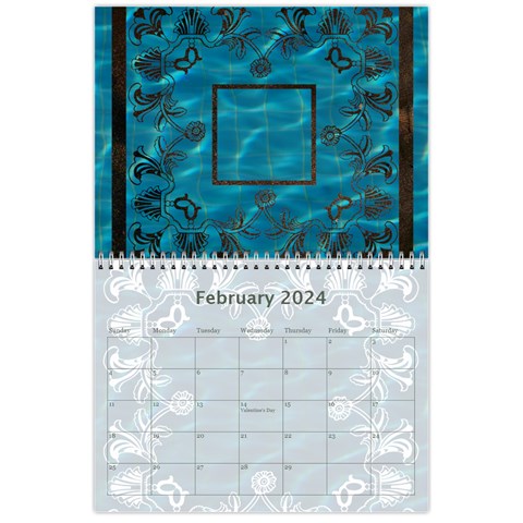 2024 Art Nouveau Pool Cool Calendar By Catvinnat Feb 2024