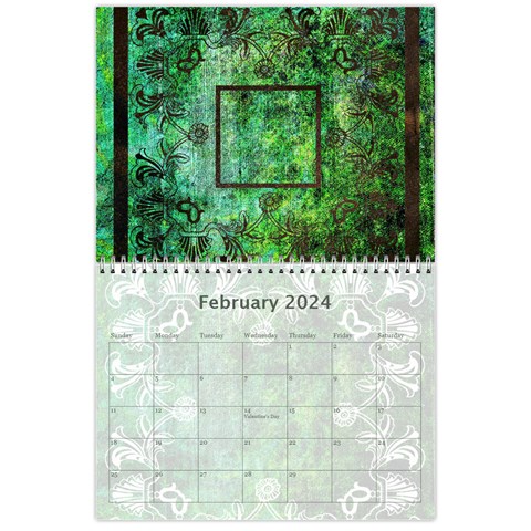 Art Nouveau Green Dream Calendar 2024 By Catvinnat Feb 2024