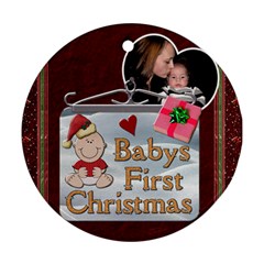 Babys First Christmas Ornament - Ornament (Round)
