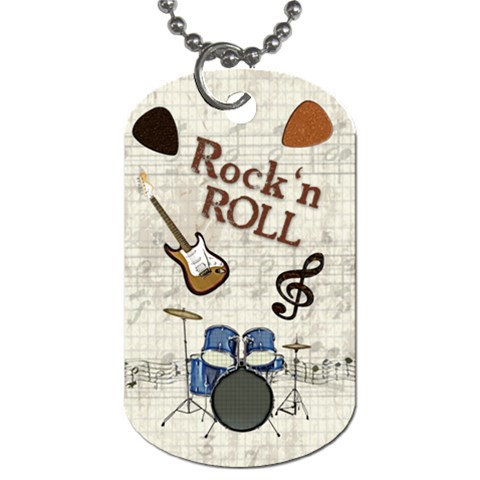 Rock & Roll Dog Tag By Lmw Back