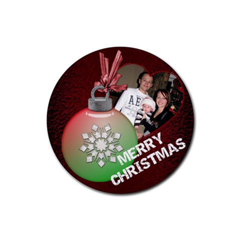 Merry Christmas Bulb Coaster By Lil Front