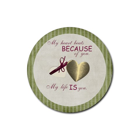 Summer Love Hearts Round Coaster By Bitsoscrap Front