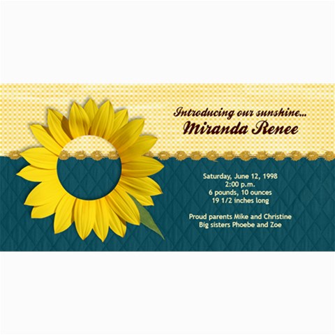 Sunflower Photo Card2 By Mikki 8 x4  Photo Card - 6