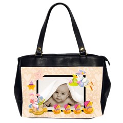 peach melba blankie baby oversized diaper bag - Oversize Office Handbag (2 Sides)