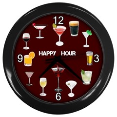 Happy Hour Wall Clock - Wall Clock (Black)