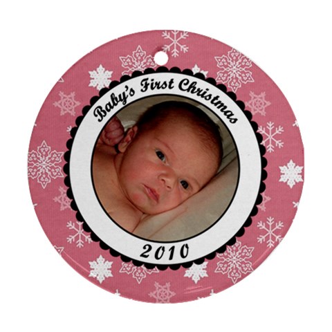 Baby s First Christmas Snowflake Ornament By Klh Front